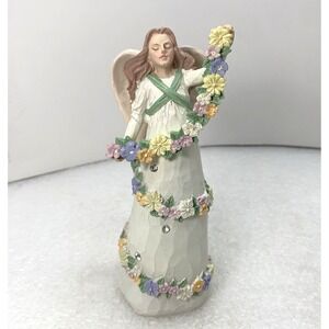 Angel Star 2012 Garden Flowers Guardian Angel Resin Figurine 5.5"